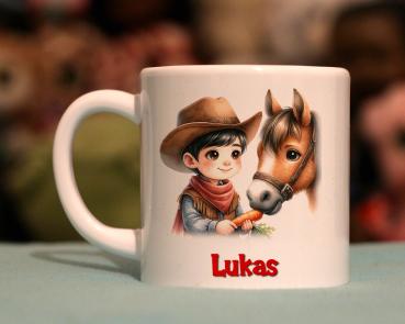 Kindertasse lustiger Cowboy