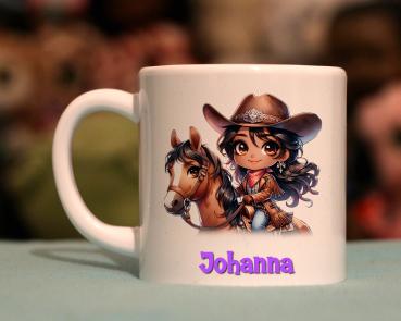 Kindertasse kleines Cowgirl