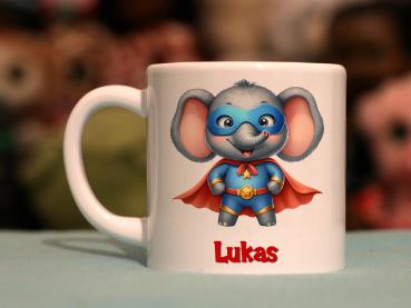 Kindertasse Superheld Elefant