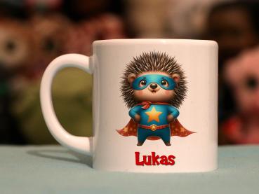 Kindertasse Superheld Igel