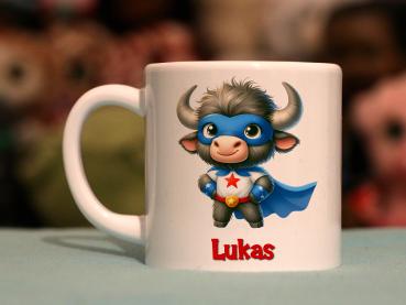 Kindertasse Superheld Stier