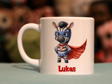Kindertasse Superheld Zebra