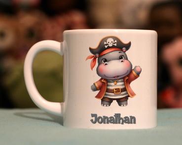 Kindertasse Pirat Nilpferd