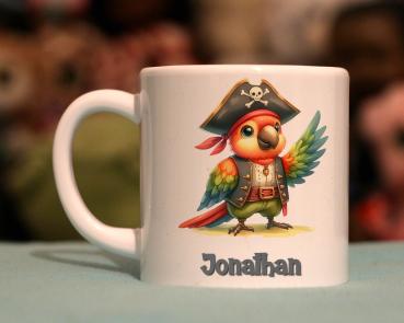 Kindertasse Pirat Papagei