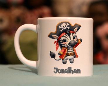 Kindertasse Pirat Zebra