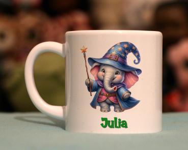Kindertasse Zauberer Elefant