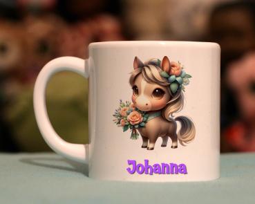Kindertasse hübsches Pferd