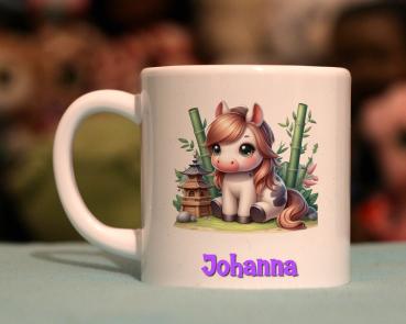 Kindertasse goldiges Pferd