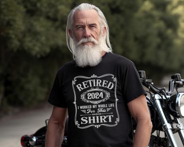 T-Shirt Schwarz - Worked whole life