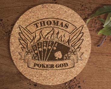 Untersetzer Kork Poker God