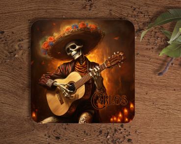 Untersetzer Dia de los Muertos Gitarre