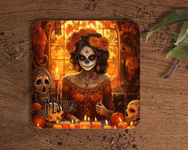 Coaster Dia de los muertos Candle