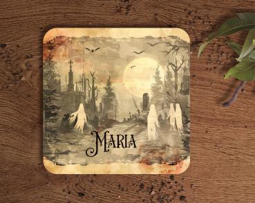 Untersetzer Halloween Friedhof