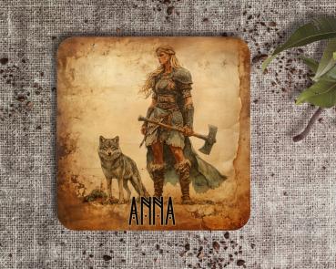 Untersetzer Wikinger Schildmaid Wolf