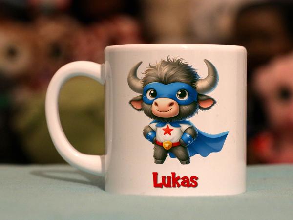 Kindertasse Superheld Stier