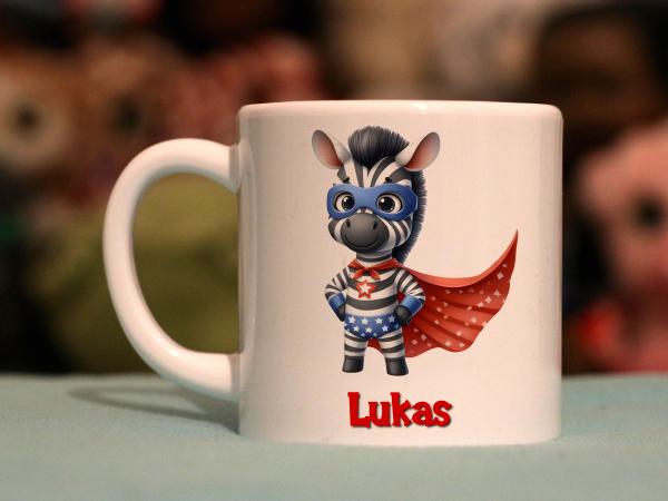 Kindertasse Superheld Zebra