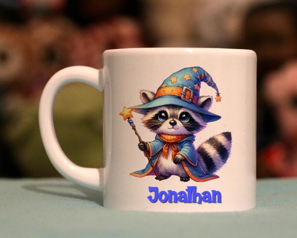 Kindertasse Zauberer Waschbär