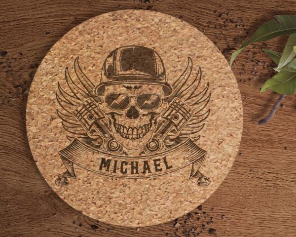 Cork coaster Skull