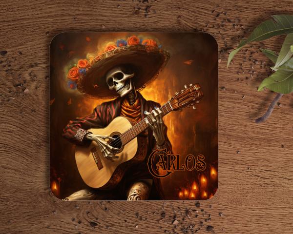 Untersetzer Dia de los Muertos Gitarre