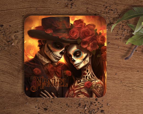 Untersetzer Dia de los Muertos Liebende
